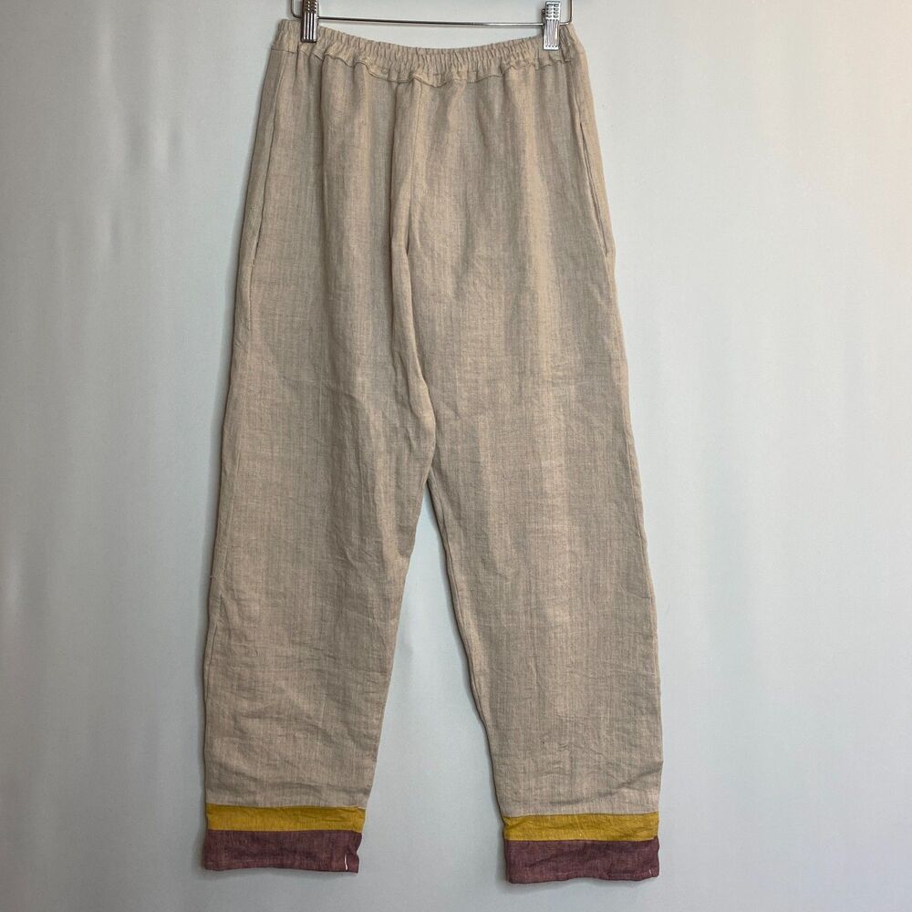 Handmade Natural Fabric Pants Pull On Elastic Waist Size Small